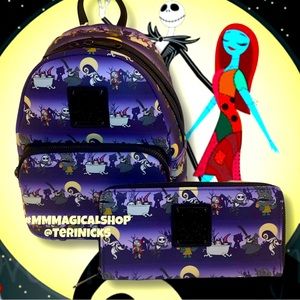 Loungefly - Disney NBC Halloween Line Mini Backpack & Matching Zip Wallet